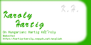 karoly hartig business card